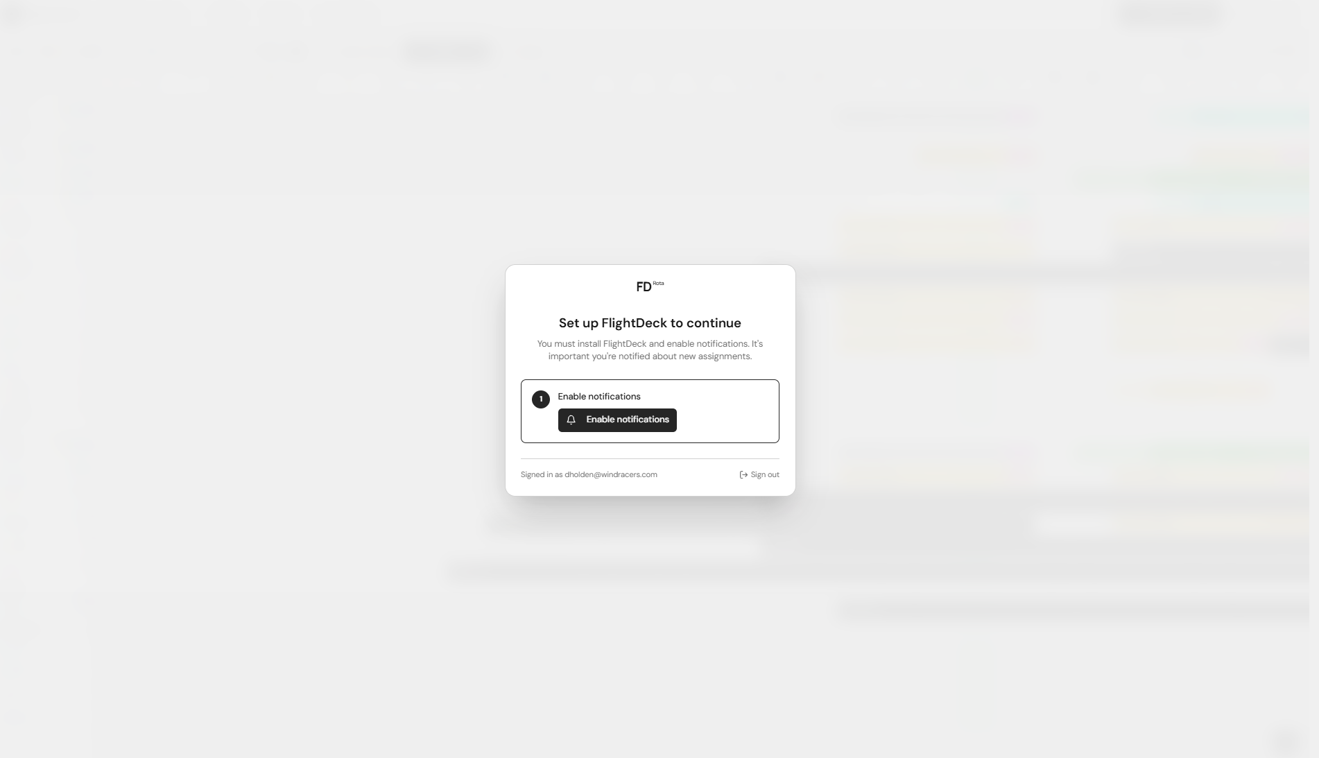 Notification gate screen — desktop