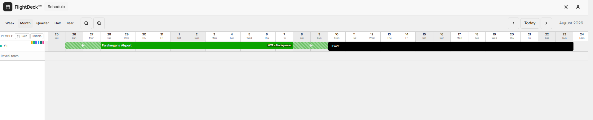 Viewer schedule layout